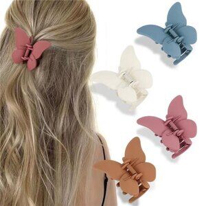 4 Pcs Butterfly Hair Accessories‎ Matte Claw Clips for Women and Girls